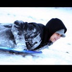 Jordan Abraham, 12, sleds at Fairchild Park after the snow storm Dec. 27.