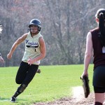 Woodland’s Lindsay Boland rounds third on her way to an inside the park homerun on Monday versus Naugatuck. The Hawks topped the ‘Hounds 15-8. -LARAINE WESCHLER