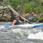 Tim Ward of Seymour approaches the finish line during the 4th annual Naugatuck Valley River Race May 7. PHOTO BY ELIO GUGLIOTTI