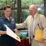 State Sen. Joe Crisco, right, recognized EMT Anna DeFelice for her role in saving a Naugatuck resident's life.