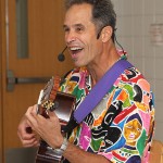 Les Julian sang songs in many different languages during his children's concert, We All Laugh in the Same Language, July 7 at the Prospect Fire House. The concert was hosted by the Prospect Public Library.